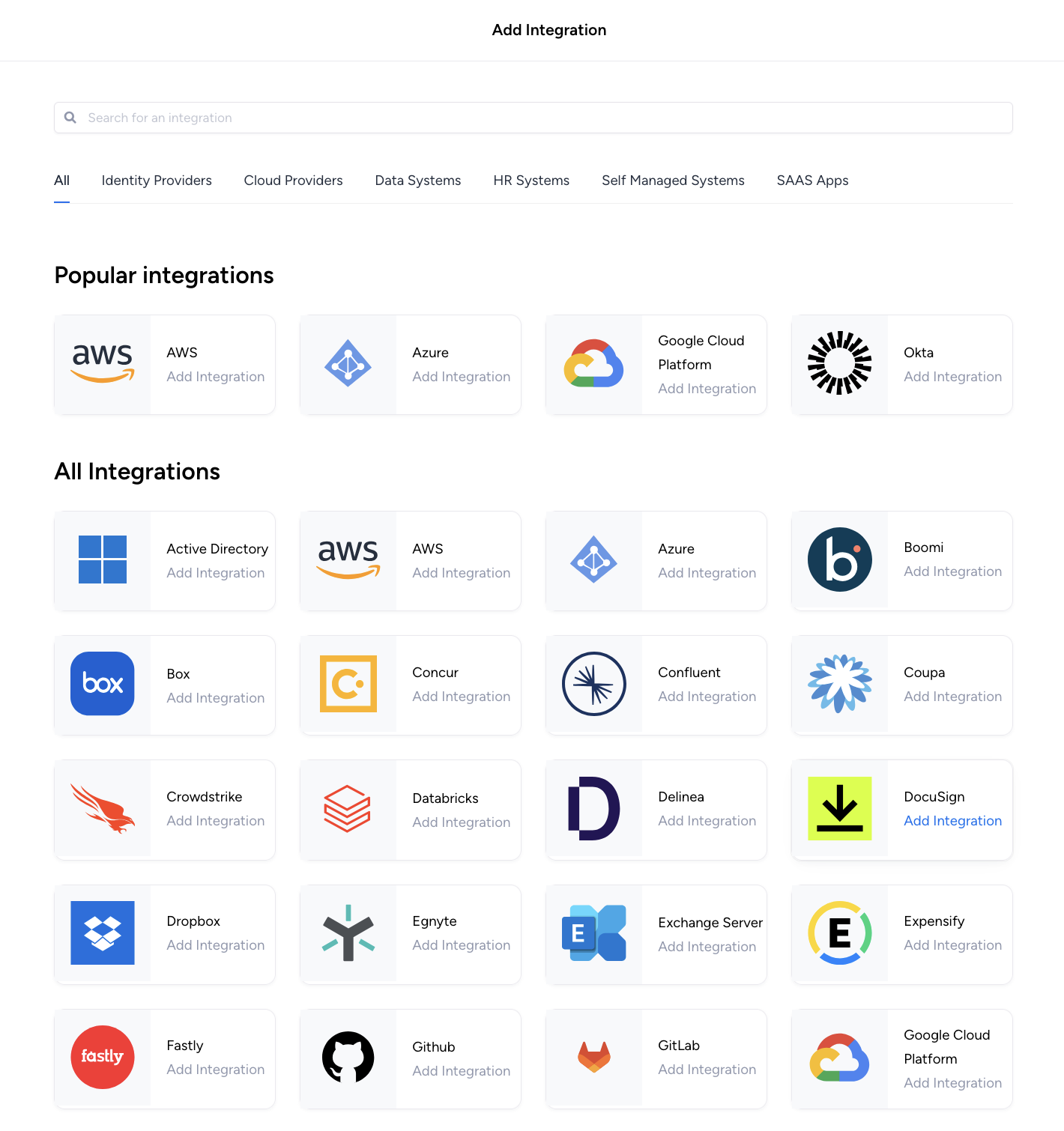 Adding an integration.